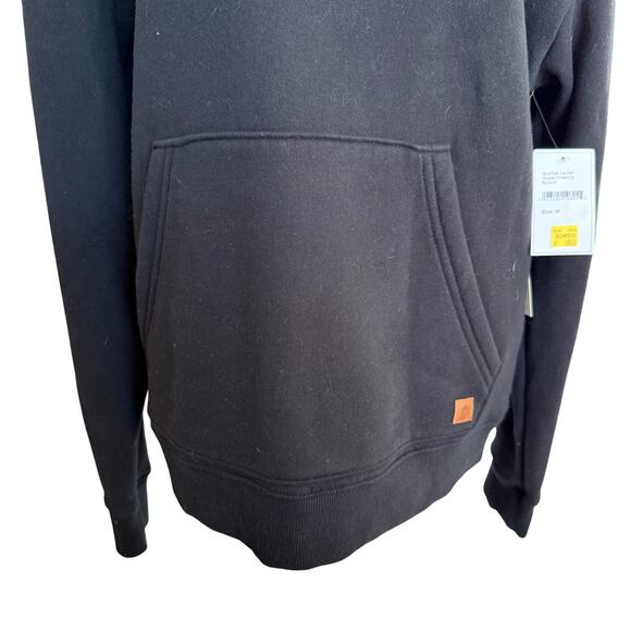 Fundamental Coast Hoodie Slater Medium 1/4 Zip Black Leather Tips NWT Coastal - Picture 3 of 12